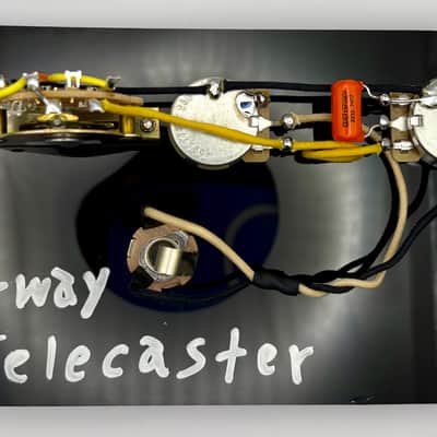 Fender Telecaster 5-Way (add two extra dimensions to your tone) wiring harness- single coil neck and bridge pickups with 0.022uF Sprague Orange Drop Capacitor and a fixed 0.001uF capacitor in series image 1