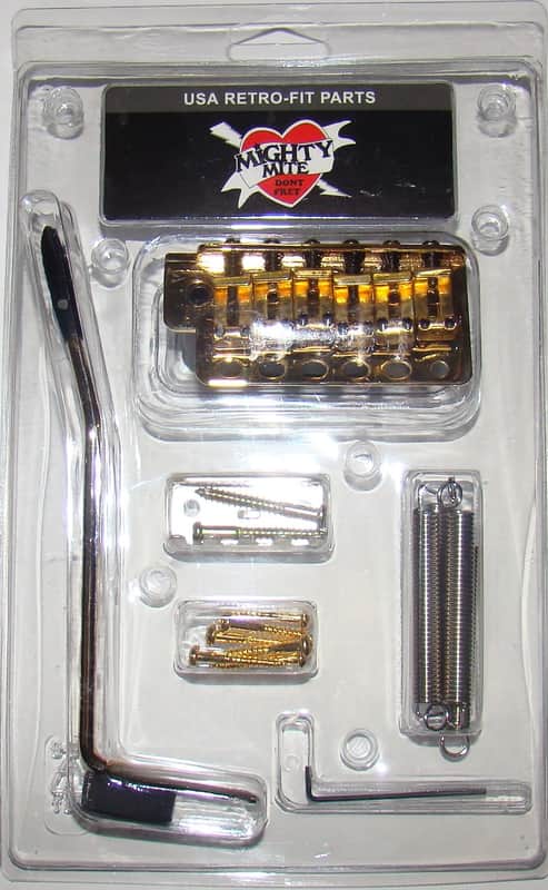 Mighty Mite US Retrofit Vintage 6 Hole Replacement Gold Trem for Fender Strat image 1