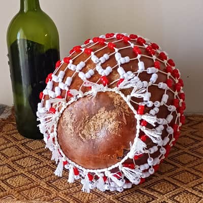 Sekere (large Yoruba-style netted gourd rattle) image 3