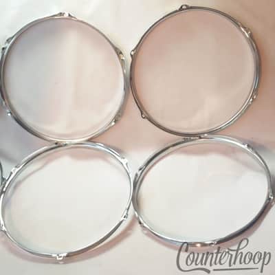 Pearl/Ludwig 8x 13" Tom Drum Rims/Hoops 6-Hole Batter/Resonant Triple Flange Lot image 4