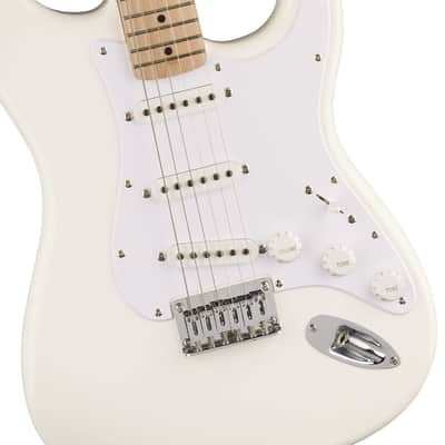 Squire Sonic Stratocaster HT Electric Guitar, Arctic White, Maple Fingerboard, White Pickguard image 7