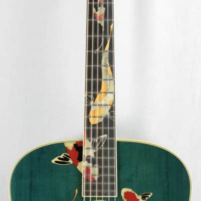 MINT 2000 Taylor GSLJ Living Jewels Aqua Blue Koi Fish Guitar! Bearclaw Quilted GS image 9