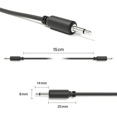 ExcelValley [Black | 90 cm - 35.43"] 5-Pack - Mono Modular Patch Cables Eurorack Synthesizer image 2