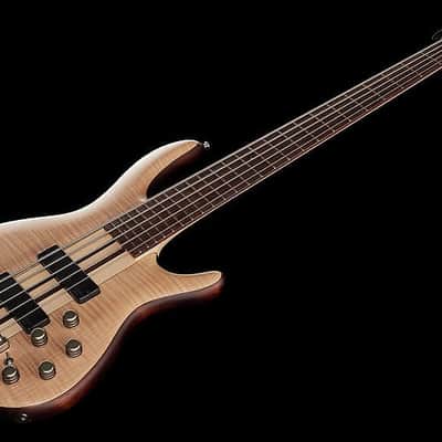Cort A5PLUSFMMHOPN Artisan Series Double Cutaway Maple & Panga Panga 5-Ply Laminated Neck 5-String Electric Bass Guitar image 2