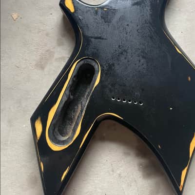 Fly Top Black Warlock Style Guitar Body image 2