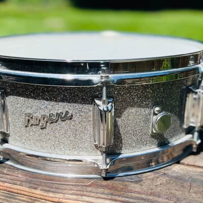 Rogers PowerTone 5x14" 8-Lug Wood Snare Drum 1963 - 1973 - Silver Sparkle Pearl image 1