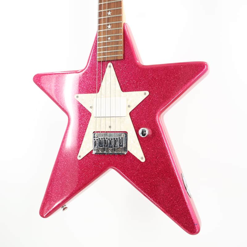 Daisy Rock Star Shaped Atomic Pink Sparkle Electric Guitar w/bag