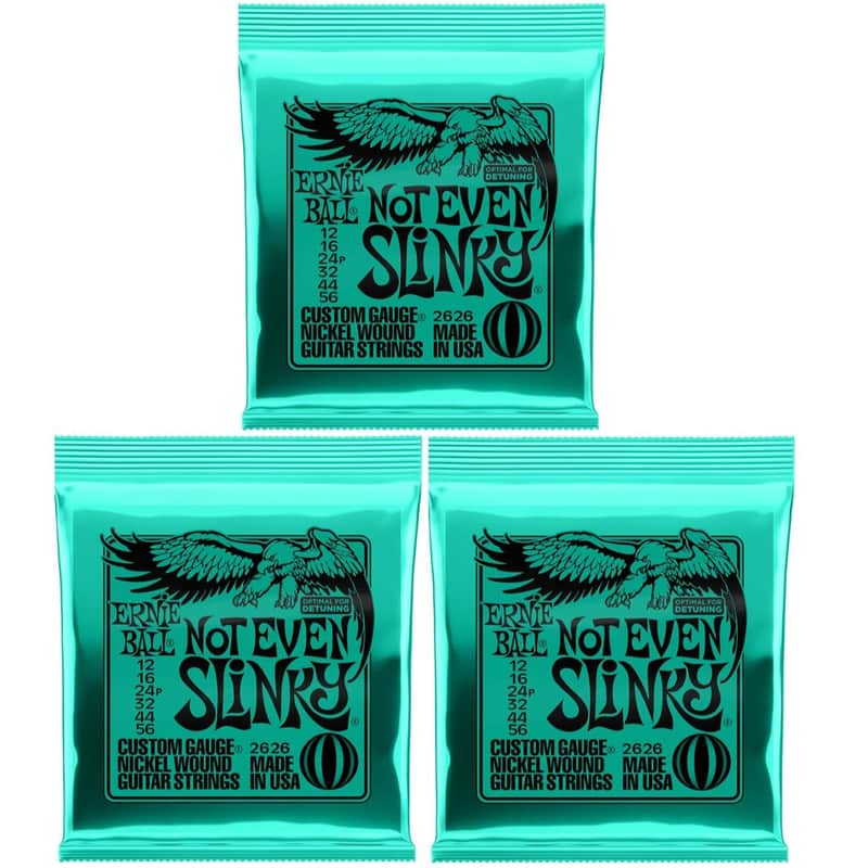 Ernie Ball Not Even Slinky Electric Guitar Strings Bundle 12-56 3 Sets image 1