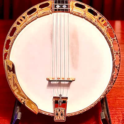 Gibson RB6 Gold Sparkle With Custom Bella Voce Engravings 5 String Banjo 1999 image 2