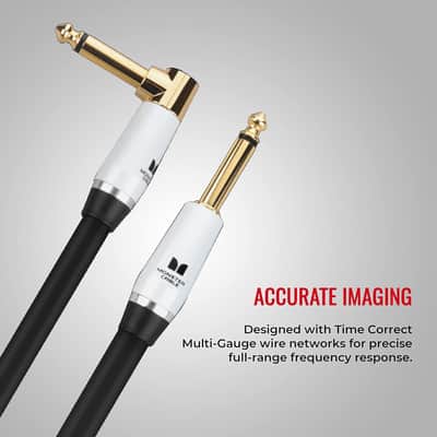 Prolink Studio Pro 2000 Instrument Cable. 12 ft Right Angle to Straight Cable. 95% Copper Braided Electric Guitar Cable. Duraflex Protective Jacket w/ 24k Gold Contacts image 2