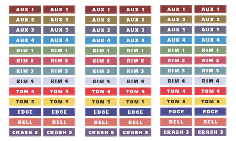 3 SETS of Roland Drum Cable Snake Stickers for Auxiliary Accessories - Decal Label Pair Pack image 1