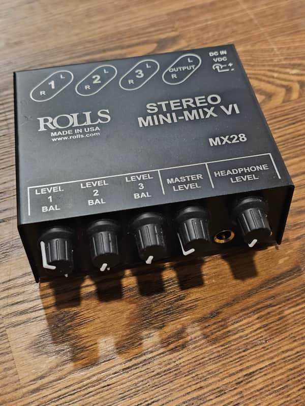Rolls MX28 Mini-Mix VI Stereo Mixer 2020s - Black image 1