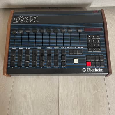 Oberheim DMX 8-Voice Drum Machine, with midi, 1981 - Blue with Wood Sides