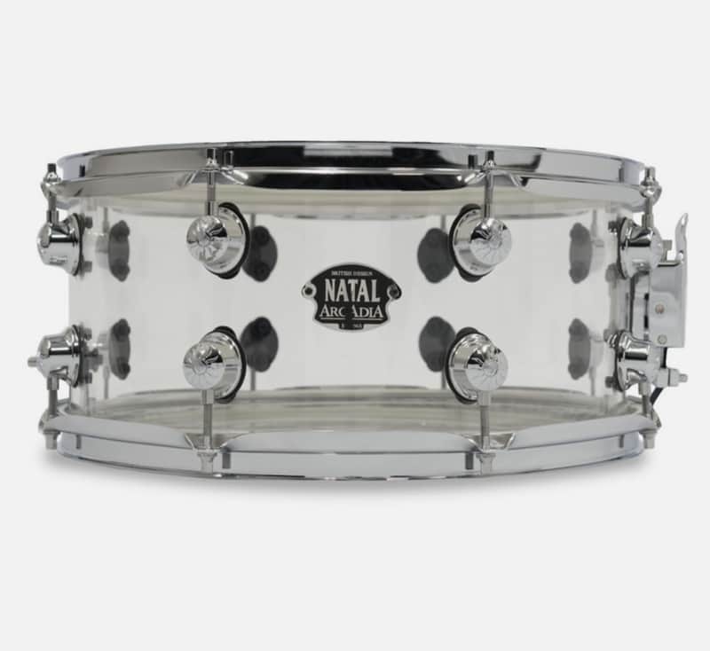 Natal S-AC-S465-TR1 Arcadia Acrylic Transparent 14" × 6.5" Snare Drum - New in Box image 1