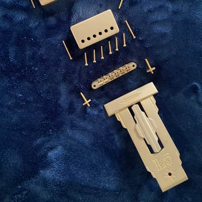 Gibson-OEM-Exclusive L-5 “Satin” Gold Plated brass Tailpiece with matching Satin Gold  parts package. image 1