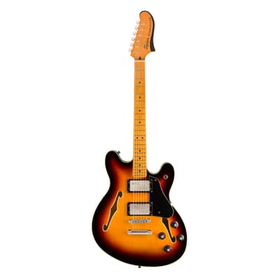Used Squier Classic Vibe Starcaster - 3-Color Sunburst w/ Maple FB image 2