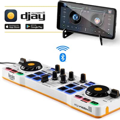 Hercules DJControl Mix Bluetooth Wireless DJ Controller for Smartphones (iOS and Android) with Over-Ear Stereo Headphones image 3