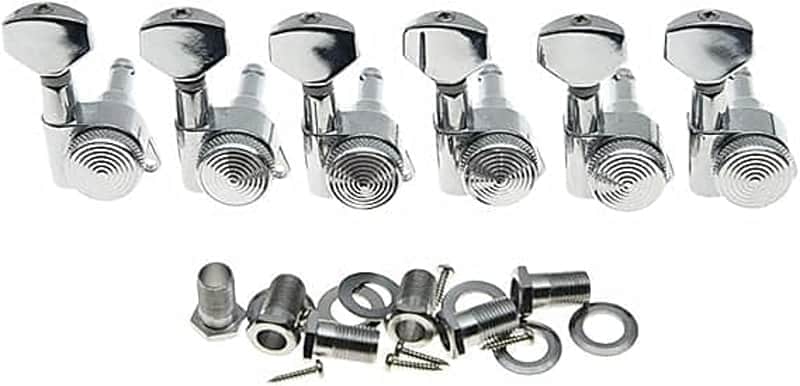 Chrome Locking Guitar Tuners 6 Inline Tuning Keys Machine Heads Korea Made image 1