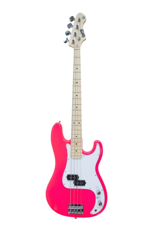 Quincy P BASS Electric Guitar Neon Colour Full Size Neon Pink Girl Girls Bright Day-glow image 1