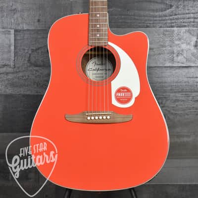 Fender California Standard Redondo CE Spruce Top Ivory Pickguard - Fiesta Red image 11