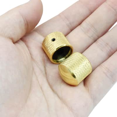 4 Pcs Metal Guitar Knobs, Volume Tone Control Knobs, Dome Knobs Replacement Parts, Knurled Guitar Knob for Electric Guitar and Bass Players (Gold) image 5