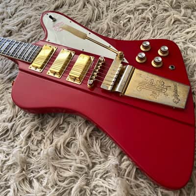 Vintage 1999 Epiphone '63 Firebird VII 1963 Reissue Cardinal Red Electric Guitar MIK image 1