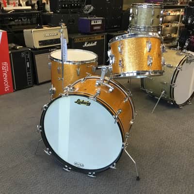 Vintage Ludwig USA Super Classic Shells / Drum Kit / 3 Drums / Gold Sparkle image 1