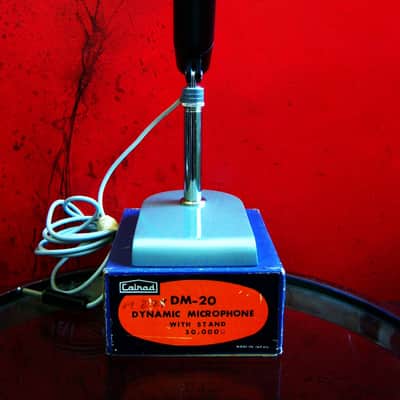 Vintage 1960's Calrad DM-20 dynamic microphone High Z harp mic w cable box & stand # 2 image 1