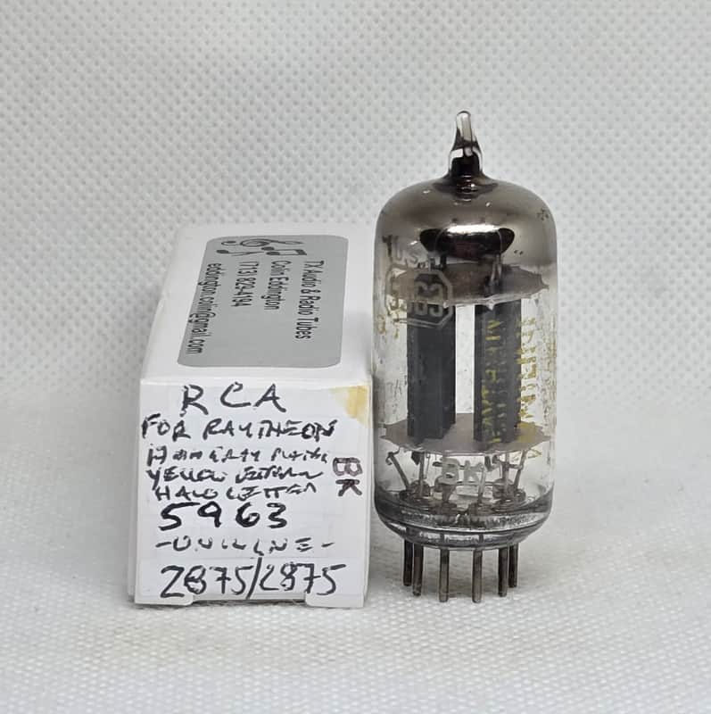 RCA Made For Raytheon 5963 Halo Getter Gray Plate Perfectly Balanced Single NOS 12AU7 12AU7A image 1