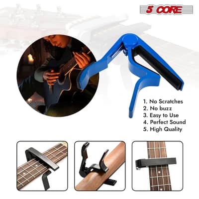 5Core Capo Acoustic Electric Guitar 6 String Kapo Clip For Banjo Mandolin Ukulele image 6