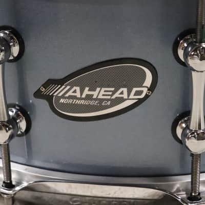 Ahead Steam Bent 1-ply Maple Snare Drum 6x14 Custom Porcaro Blue Finish image 2