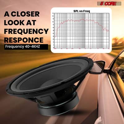 5 Core 10 Inch Subwoofer pair 600W Car Audio Sub Woofer 4 Ohm w Deep Bass Replacement Loud Speaker image 4