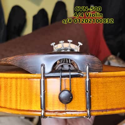 Cecilio 4/4 Deluxe Student+ Violin Aged 2 Years+ Tonewoods Solid Spruce Top Flamed Maple,Neck & sides, Inlaid Purfling, All-Ebony Components, Independent Fine-Tuners, Mongolian Horsehair Brazilwood Bows, Satin Antique Finish image 15