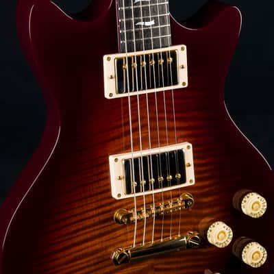 Huss & Dalton Meridian DC Custom Lipstick Red Flamed Maple and Mahogany Double Cutaway NEW image 8