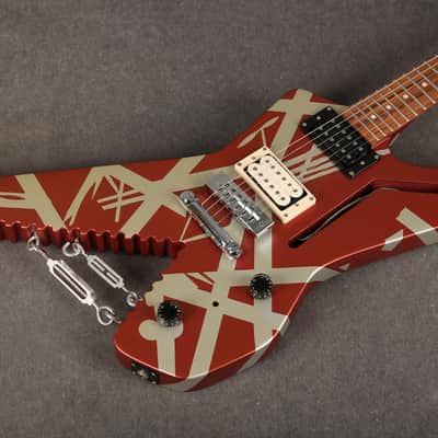 EVH Striped Series Shark Guitar - Burgundy with Silver Striped - 2nd Hand image 11