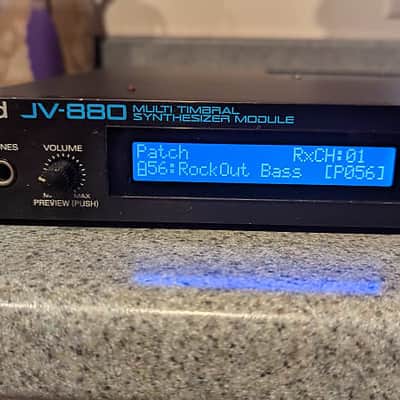 Roland JV-880 Synth Module w/ new blue LCD