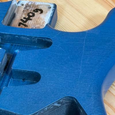 1740g Kohlin Guitars S-Type Roasted Pine replacement body Aged Nitro Relic Vintage blue sparkle Made in Sweden image 3