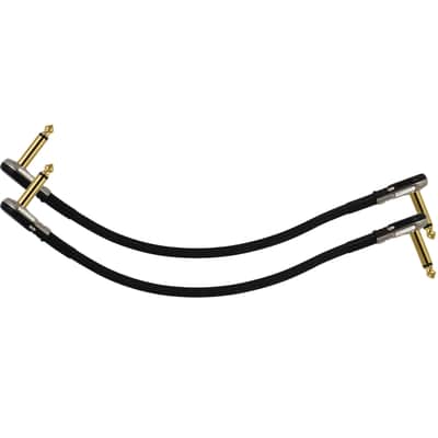 2-Pack 2 Ft S-Shape Castline Gold Mogami 2524 Guitar Pedal Board Patch Cable TS Low Profile Pancake Connector image 1