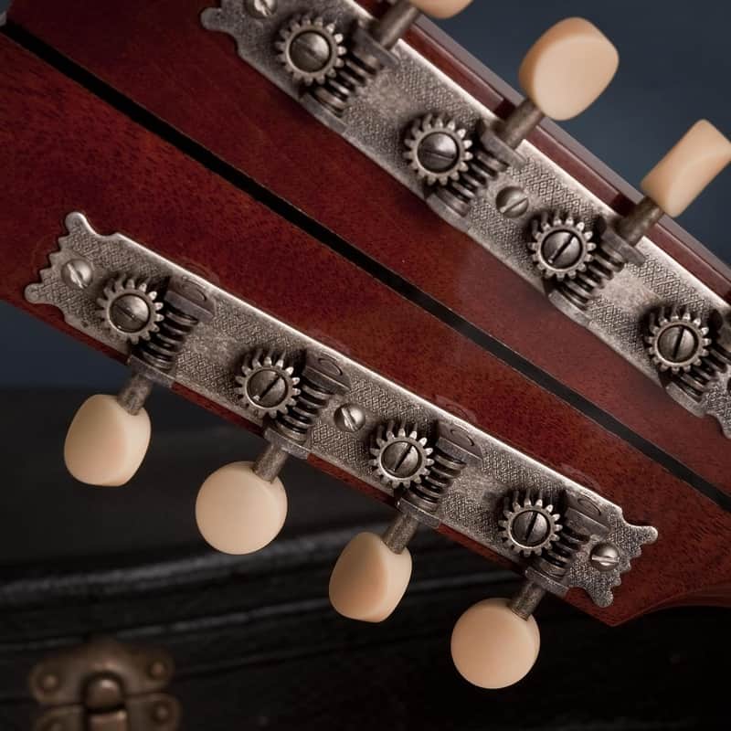 Golden Age Restoration Tuners for A-style Mandolin, Relic nickel, cream knobs image 1