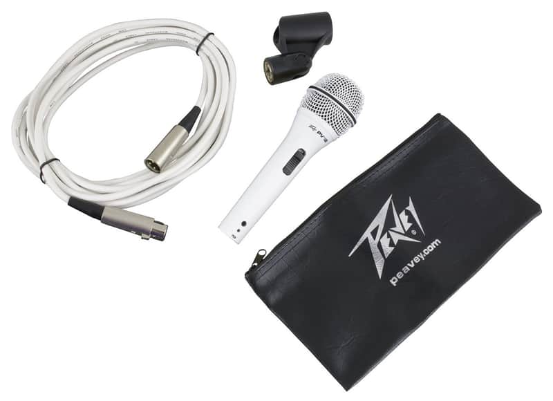 Peavey PV i 2 Dynamic Vocal Microphone with XLR Cable - White image 1