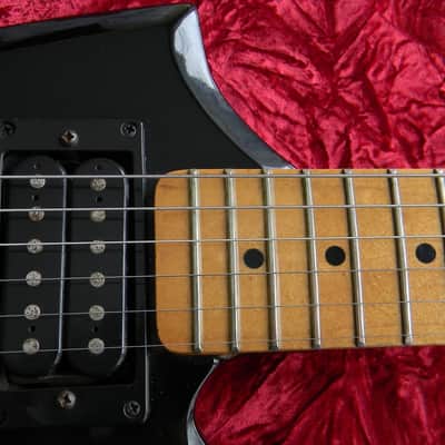 Series 10 Vintage 1985 Black Body Maple Fretboard Neck ZZ Explorer Style Guitar image 8
