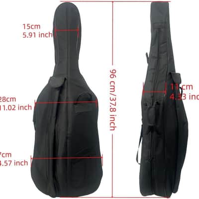 Cello Gig Bag 1/4 Size - Padded Soft Case with Backpack Straps & Accessories Pocket, Water-Resistant Lightweight Portable Instrument Cello Bag Cover Cloth for Travel & Storage (1/4 Style 1) image 2