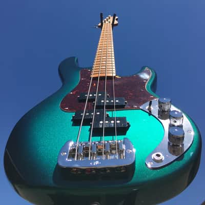 2020 G&L USA Custom Shop Matador Turqoise Burst Flame Neck 4-String Bass w/Case image 1