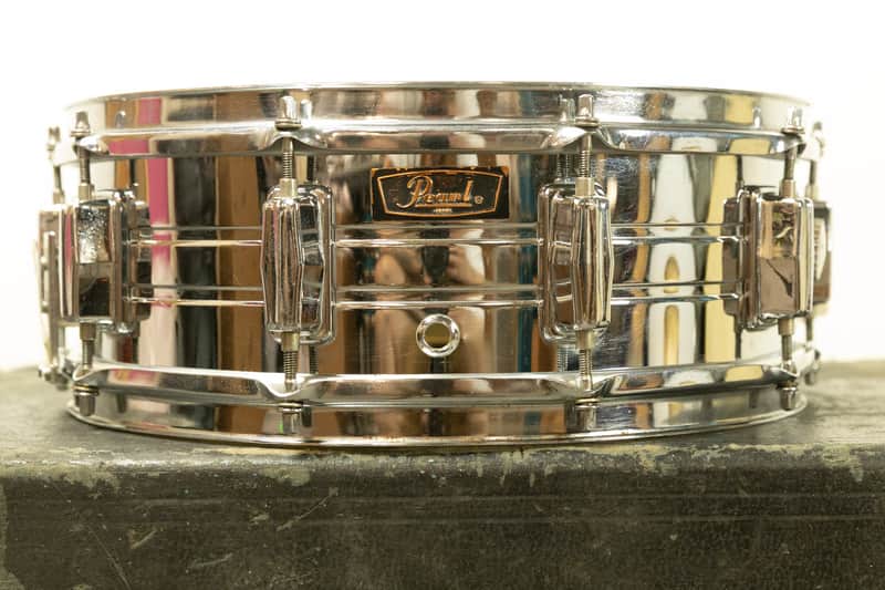 1970s Pearl 5x14 Chrome Over Steel Snare Drum image 1