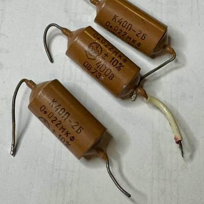 0.22uF 400v K40Y-9 & 0,022uF 400V K40P-2B USSR Paper In Oil Capacitor lot of 8 - 0.22uf & 3 - 0,022uF, guitar capacitors image 3