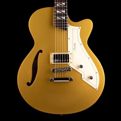 Pre-Owned Peerless Retromatic P1 Semi-Hollow Electric Guitar - Gold Top With OHSC image 1