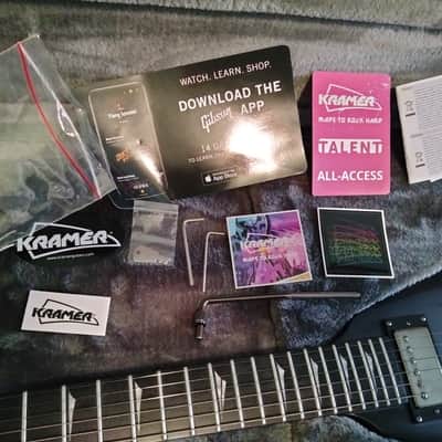 2021 Kramer Nite-V Plus (Floyd Rose)-Kramer OHSC-Jet Black Satin image 3