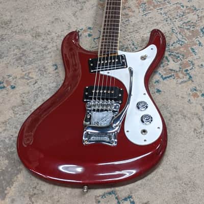 Mosrite Ventures Model with Hardshell Case - Wine Red - 1966 image 3
