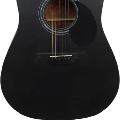 Jasmine S35 Dreadnought Acoustic Guitar - Matte Black w/ Gig Bag image 2