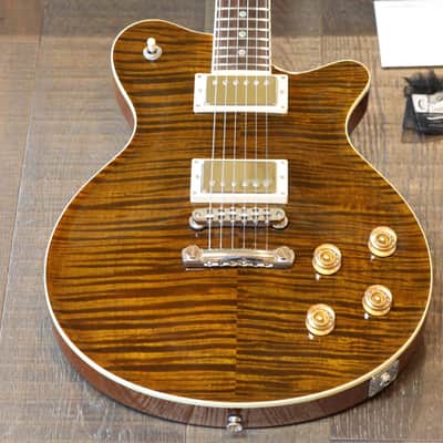 MINTY! 2008 Grosh Set Neck Custom Electric Guitar Trans Tiger Eye w/ Brazilian Board + OHSC image 2